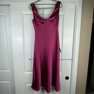 LULUS magenta satin dress